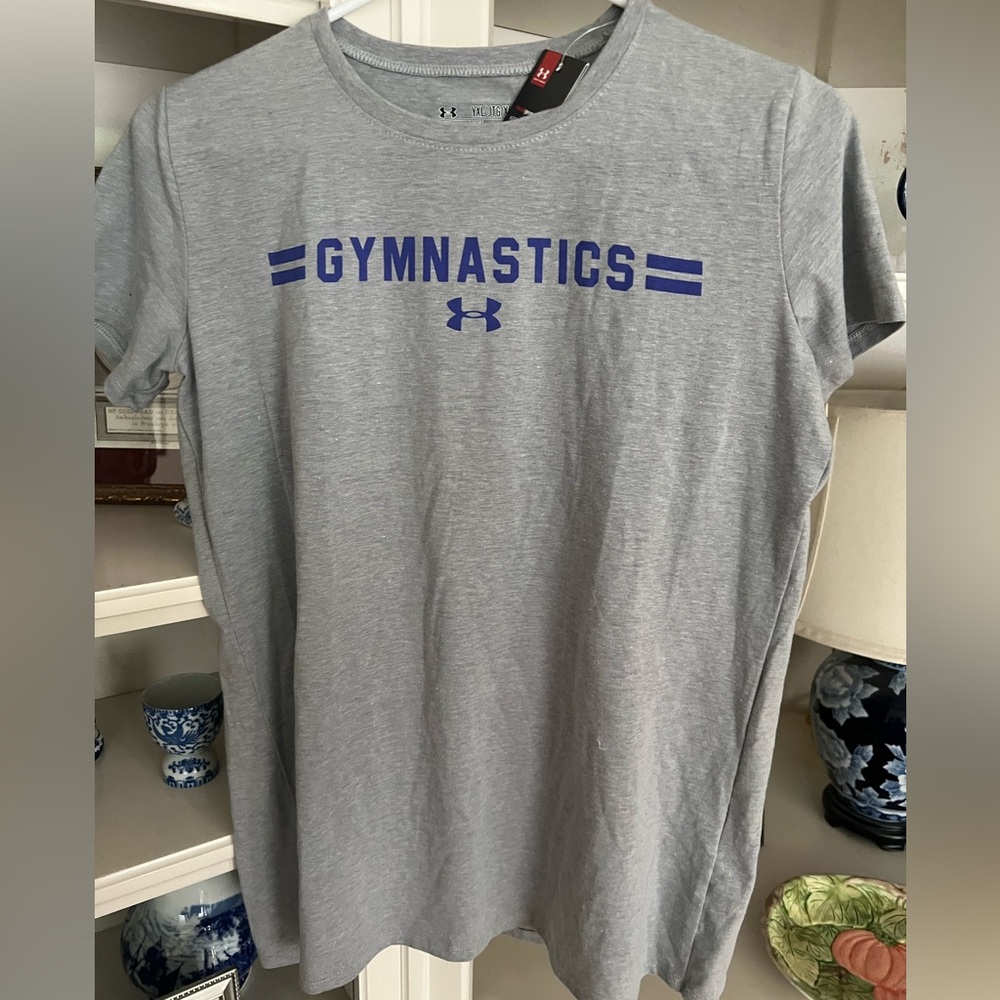 Under Armour Gray and Blue Gymnastics Tee